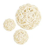 Maxbell 3Pc Natural Rattan Wicker Ball Photo Props Home Wedding DIY Trinket 6cm7cm10cm