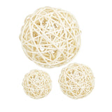 Maxbell 3Pc Natural Rattan Wicker Ball Photo Props Home Wedding DIY Trinket 6cm7cm10cm