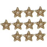 Maxbell 10Pcs Natural Wicker Rattan Vine Balls Wood Star Ornaments Party Decor 8cm