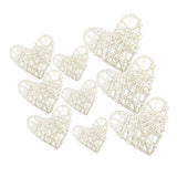 Max 9Pcs Mixed Heart Rattan Wicker Ball Photo Prop Home Decor DIY Trinkets White