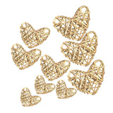 Max 9Pcs Mixed Heart Rattan Wicker Ball Photo Prop Home Decor DIY Trinkets Natural