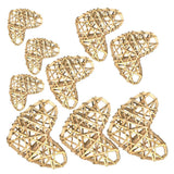 Max 9Pcs Mixed Heart Rattan Wicker Ball Photo Prop Home Decor DIY Trinkets Natural