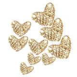 Max 9Pcs Mixed Heart Rattan Wicker Ball Photo Prop Home Decor DIY Trinkets Natural