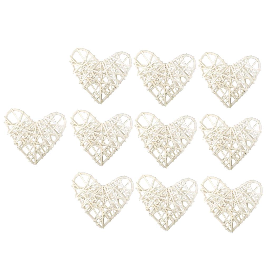 Max 10Pcs Heart Rattan Wicker Ball Photo Props Wedding Home DIY Trinkets  8cm