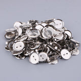 Maxbell 100 Pieces Silver Tone Round Cabochon Brooch Back Bar Pins Badges 13mm 20MM