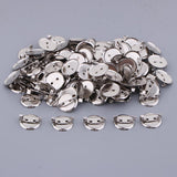 Maxbell 100 Pieces Silver Tone Round Cabochon Brooch Back Bar Pins Badges 13mm 20MM