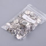 Maxbell 100 Pieces Silver Tone Round Cabochon Brooch Back Bar Pins Badges 13mm 20MM