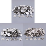 Maxbell 100 Pieces Silver Tone Round Cabochon Brooch Back Bar Pins Badges 13mm 20MM