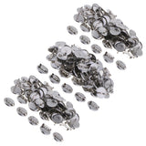 Maxbell 100 Pieces Silver Tone Round Cabochon Brooch Back Bar Pins Badges 13mm 20MM