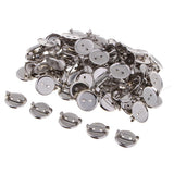 Maxbell 100 Pieces Silver Tone Round Cabochon Brooch Back Bar Pins Badges 13mm 20MM