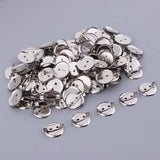 Maxbell 100 Pieces Silver Tone Round Cabochon Brooch Back Bar Pins Badges 13mm 20MM