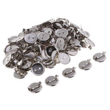 Maxbell 100 Pieces Silver Tone Round Cabochon Brooch Back Bar Pins Badges 13mm 20MM