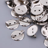 Maxbell 100 Pieces Silver Tone Round Cabochon Brooch Back Bar Pins Badges 13mm 20MM