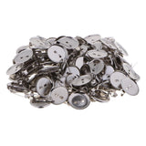 Maxbell 100 Pieces Silver Tone Round Cabochon Brooch Back Bar Pins Badges 13mm 20MM