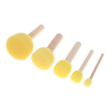 Maxbell 5 Sizes Round Sponges Brush Set Kids Painting Tools Sponge Painting Stippler Set DIY Painting Tools in for Kids