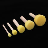 Maxbell 5 Sizes Round Sponges Brush Set Kids Painting Tools Sponge Painting Stippler Set DIY Painting Tools in for Kids