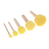 Maxbell 5 Sizes Round Sponges Brush Set Kids Painting Tools Sponge Painting Stippler Set DIY Painting Tools in for Kids