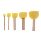Maxbell 5 Sizes Round Sponges Brush Set Kids Painting Tools Sponge Painting Stippler Set DIY Painting Tools in for Kids
