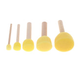 Maxbell 5 Sizes Round Sponges Brush Set Kids Painting Tools Sponge Painting Stippler Set DIY Painting Tools in for Kids