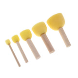 Maxbell 5 Sizes Round Sponges Brush Set Kids Painting Tools Sponge Painting Stippler Set DIY Painting Tools in for Kids