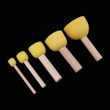 Maxbell 5 Sizes Round Sponges Brush Set Kids Painting Tools Sponge Painting Stippler Set DIY Painting Tools in for Kids