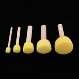 Maxbell 5 Sizes Round Sponges Brush Set Kids Painting Tools Sponge Painting Stippler Set DIY Painting Tools in for Kids