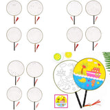 Maxbell Handheld Fabric Blank Fan for Painting Chinese Fan Round DIY Steamship