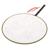 Maxbell Handheld Fabric Blank Fan for Painting Chinese Fan Round DIY Steamship
