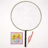 Maxbell Handheld Fabric Blank Fan for Painting Chinese Fan Round DIY Steamship