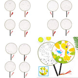 Maxbell Handheld Fabric Blank Fan for Painting Chinese Fan Round DIY Steamship
