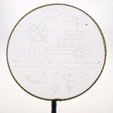 Maxbell Handheld Fabric Blank Fan for Painting Chinese Fan Round DIY Steamship