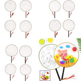 Maxbell Handheld Fabric Blank Fan for Painting Chinese Fan Round DIY Steamship