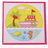 Maxbell Handheld Fabric Blank Fan for Painting Chinese Fan Round DIY Steamship