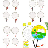 Maxbell Handheld Fabric Blank Fan for Painting Chinese Fan Round DIY Steamship