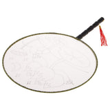 Maxbell Handheld Fabric Blank Fan for Painting Chinese Fan Round DIY Lotus Pond