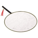 Maxbell Handheld Fabric Blank Fan for Painting Chinese Fan Round DIY Lotus Pond