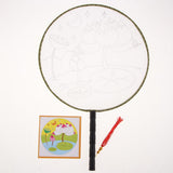 Maxbell Handheld Fabric Blank Fan for Painting Chinese Fan Round DIY Lotus Pond
