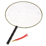 Maxbell Handheld Fabric Blank Fan for Painting Chinese Fan Round DIY Lotus Pond
