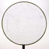 Maxbell Handheld Fabric Blank Fan for Painting Chinese Fan Round DIY Lotus Pond