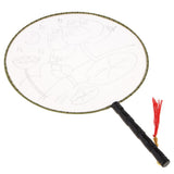 Maxbell Handheld Fabric Blank Fan for Painting Chinese Fan Round DIY Lotus Pond