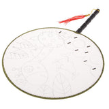 Maxbell Handheld Fabric Blank Fan for Painting Chinese Fan Round DIY Giraffe