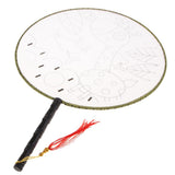 Maxbell Handheld Fabric Blank Fan for Painting Chinese Fan Round DIY Giraffe