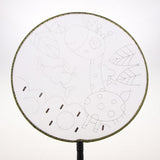 Maxbell Handheld Fabric Blank Fan for Painting Chinese Fan Round DIY Giraffe