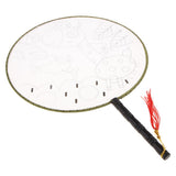 Maxbell Handheld Fabric Blank Fan for Painting Chinese Fan Round DIY Giraffe