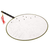 Maxbell Handheld Fabric Blank Fan for Painting Chinese Fan Round DIY Giraffe