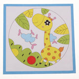 Maxbell Handheld Fabric Blank Fan for Painting Chinese Fan Round DIY Giraffe