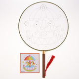 Maxbell Handheld Fabric Blank Fan for Painting Chinese Fan Round DIY Merry-go-round