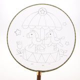 Maxbell Handheld Fabric Blank Fan for Painting Chinese Fan Round DIY Merry-go-round