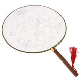 Maxbell Handheld Fabric Blank Fan for Painting Chinese Fan Round DIY Merry-go-round