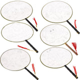 Maxbell Handheld Fabric Blank Fan for Painting Chinese Fan Round DIY Rabbit